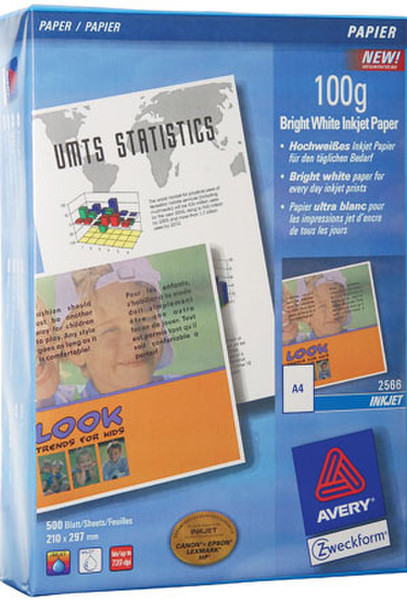 Avery Bright White Inkjet Papier A4 500 Sheets бумага для печати