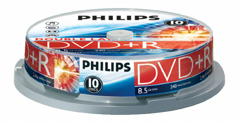 Philips DVD+R DL 2.4x 8.5GB / 240min SP(10) 8.5GB 10pc(s)