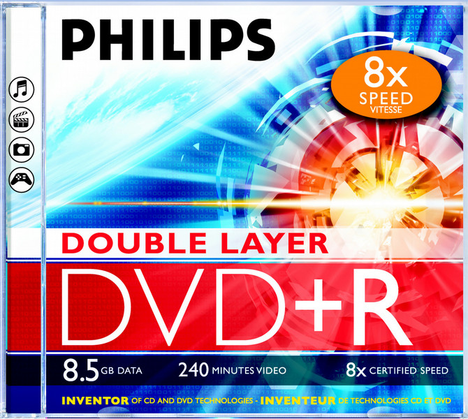 Philips DVD+R DL 8x 8.5GB / 240min JC(5) 8.5GB 5pc(s)