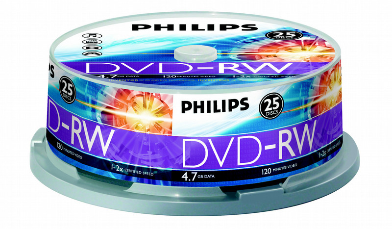 Philips DVD-RW 2x 4.7GB / 120min SP(25) 4.7GB 25pc(s)