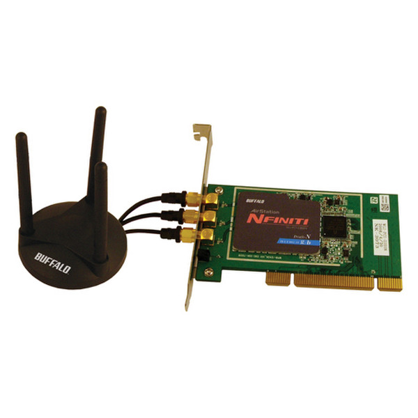 Buffalo Wireless-N Nfiniti PCI Dektop Adapter Retail Внутренний 300Мбит/с сетевая карта
