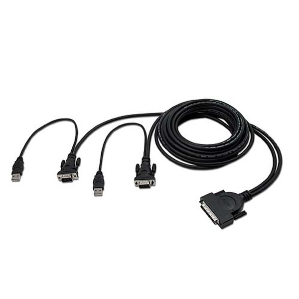 Belkin OmniView™ ENTERPRISE Series Dual-Port USB KVM Cable, 3.6m 3.6м Черный кабель клавиатуры / видео / мыши