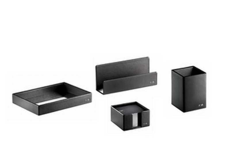 Nava MTSET Leather,Metal Black desk tray