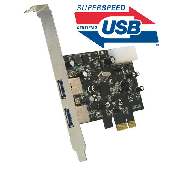 Vivanco 2-Port PCI-e USB 3.0 Card интерфейсная карта/адаптер