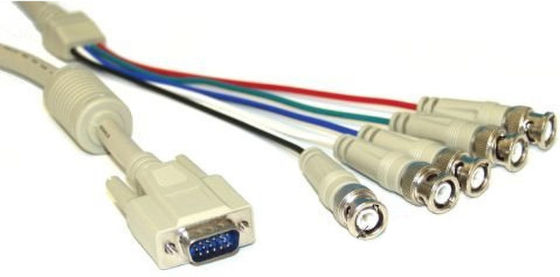 InLine 17945 1m VGA (D-Sub) 5 x BNC Beige video cable adapter