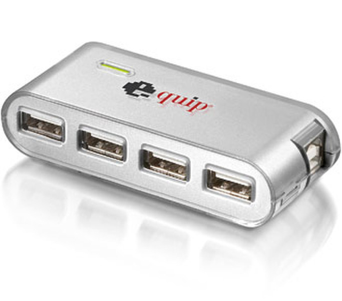 Equip USB 2.0 Travel Hub 4 Port 480Mbit/s Silver interface hub
