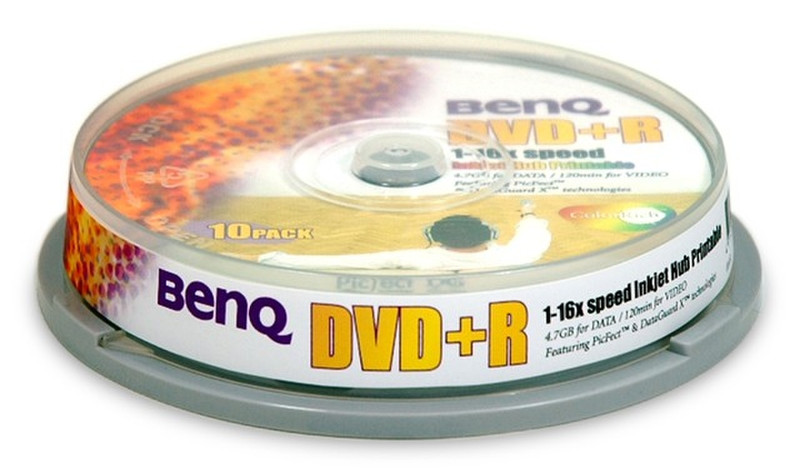 Benq DVD+R 4,7GB 120Min 16x White Inkjet Printable Cake Box 10pk 4.7GB DVD+R 10pc(s)