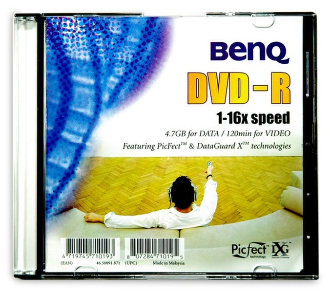 Benq DVD-R 4,7GB 120Min 16x Slim Jewel Case 10pk 4.7GB DVD-R 10pc(s)
