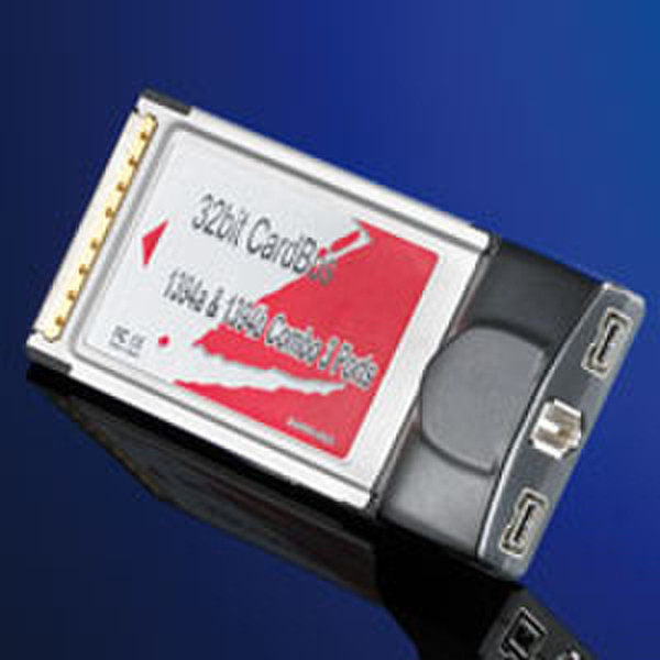 ROLINE CardBus Adapter, 2 + 1 Ports IEEE 1394b (FireWire) IEEE 1394/FireWire Schnittstellenkarte/Adapter