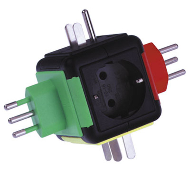 Bachmann World Travel Adapter Schuko Black cable interface/gender adapter