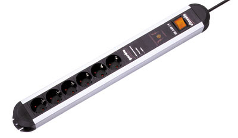 Bachmann Surge protector, 2m 6AC outlet(s) 230V 2m Black,Silver surge protector