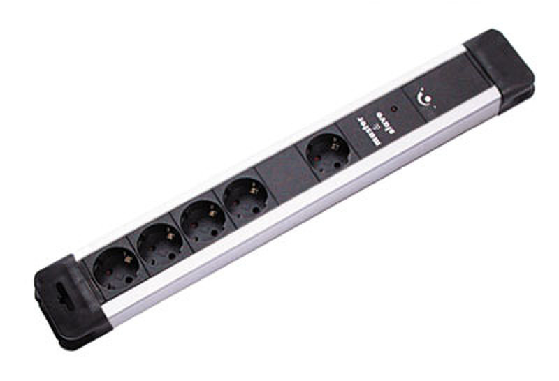 Bachmann Surge protector, 2m 5AC outlet(s) 250V 2m Black,Silver surge protector