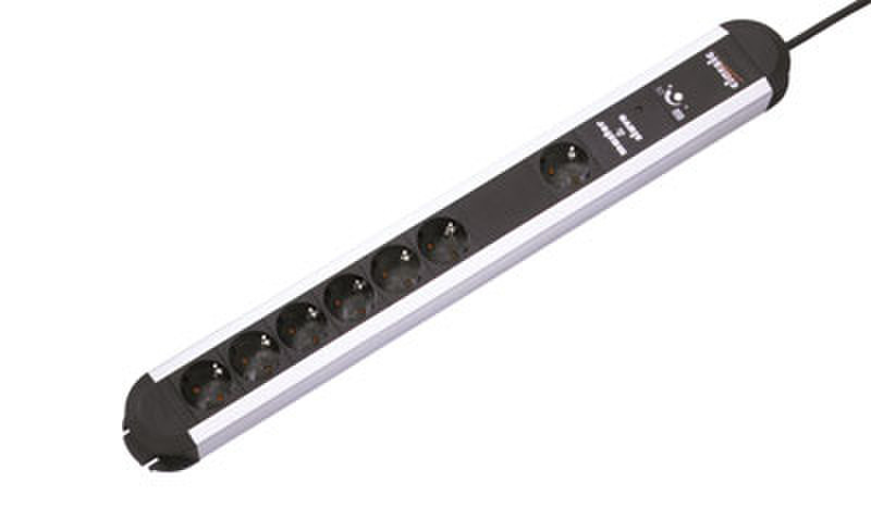 Bachmann Surge protector, Master&Slave, 2m 7AC outlet(s) 250V 2m Black,Silver surge protector