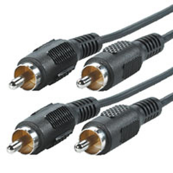 ROLINE RCA Cable, duplex ST/ST, 10m 10m RCA RCA Black audio cable