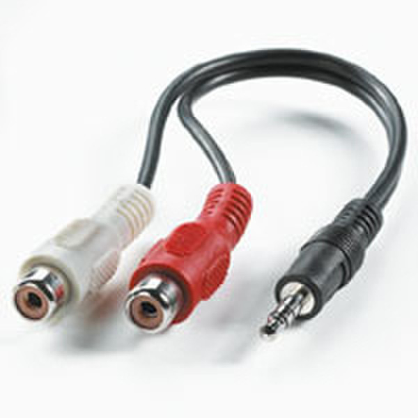ROLINE 3.5mm/RCA Cable, 0.2m 0.2m 3.5mm RCA Black audio cable