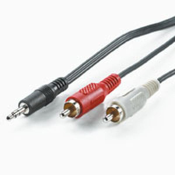 ROLINE 3.5mm/2x RCA (M) Cable, 1.5 m 1.5m 3.5mm RCA Schwarz Audio-Kabel