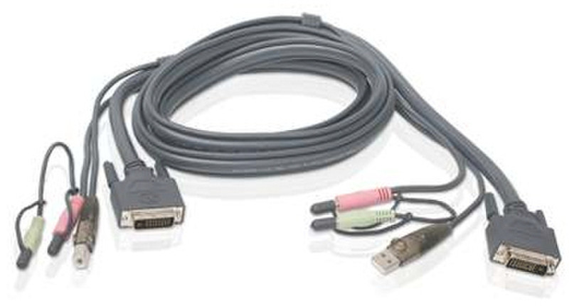 iogear G2L8D02U 2м Серый кабель клавиатуры / видео / мыши