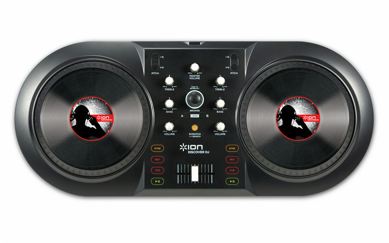ION Audio Discover DJ Digital Vinyl System (DVS) scratcher Black,Red DJ controller