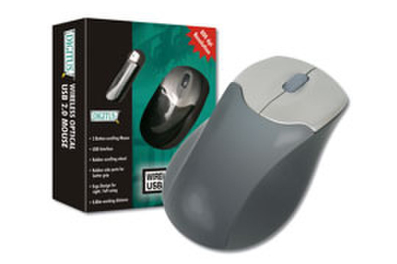Digitus Mouse 3 button Беспроводной RF Оптический 800dpi Серый компьютерная мышь