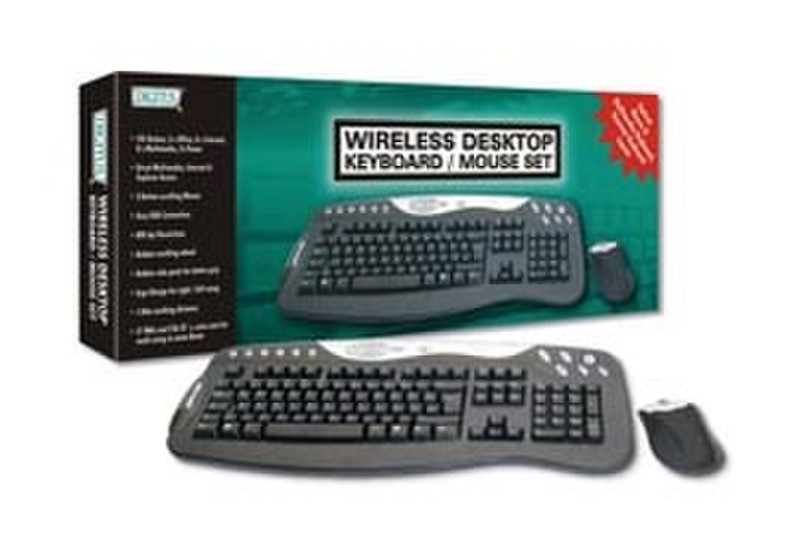Digitus Multimedia keyboard & Mouse Set Беспроводной RF Черный клавиатура