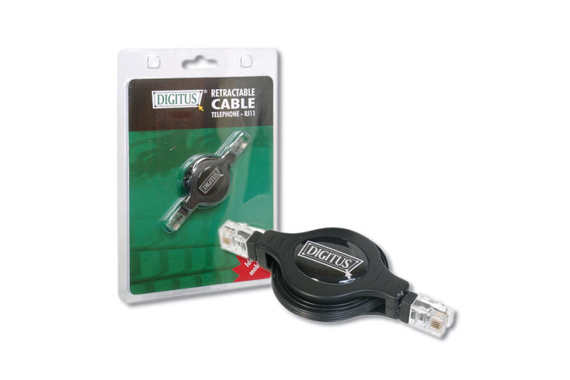 Digitus Retractable Cable 1.2m Black telephony cable