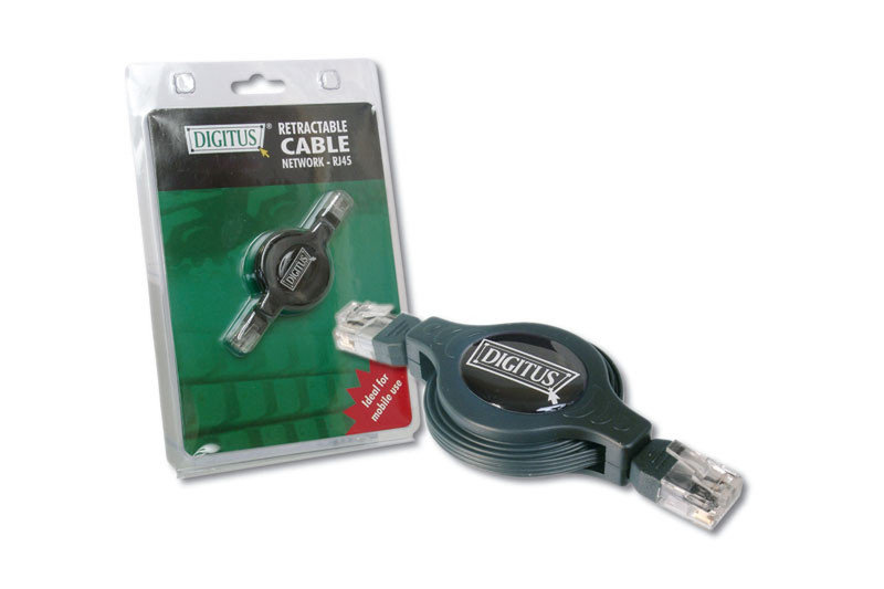 Digitus Retractable Cable 1.2м Черный сетевой кабель