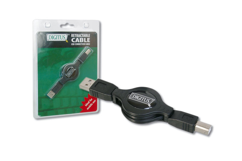Digitus Retractable Cable 1.2m Black USB cable