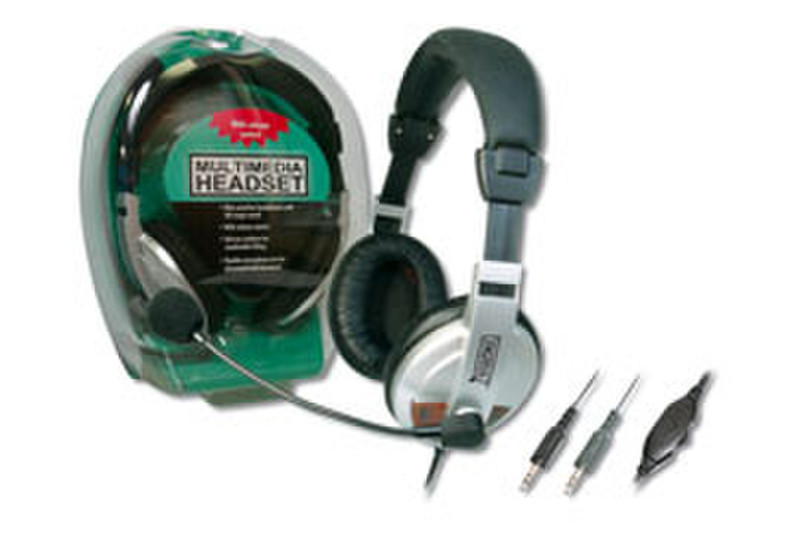 Digitus Multimedia HeadSet Binaural Wired Silver mobile headset