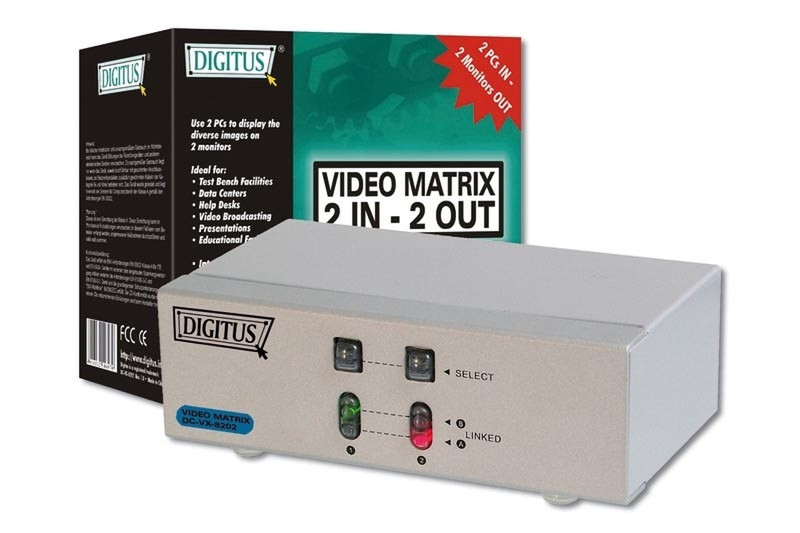Digitus Video Matrix 2 In / 2 Out Notebook-Dockingstation & Portreplikator