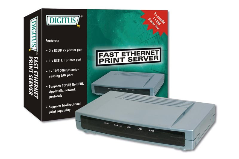 Digitus Fast Ethernet Print Server Ethernet LAN сервер печати