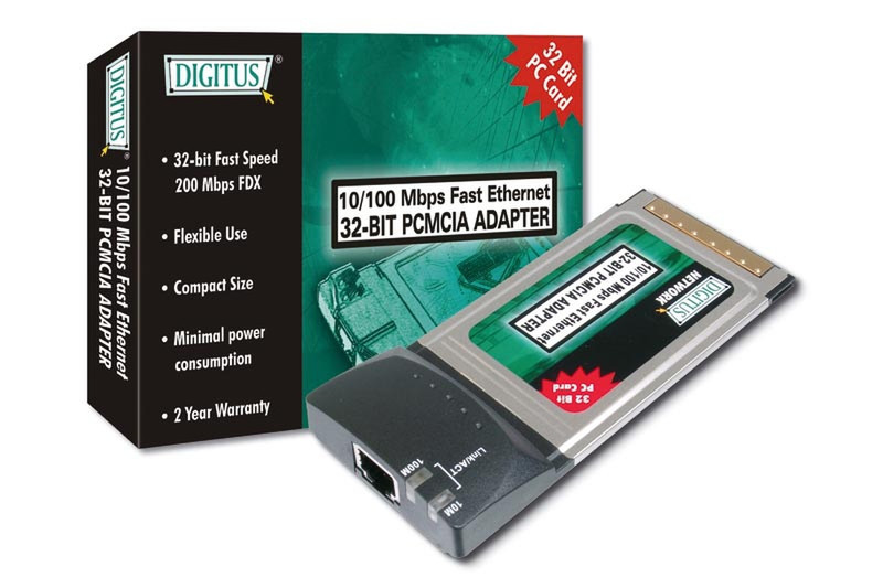 Digitus PCMCIA Fast Ethernet Card 100Мбит/с сетевая карта