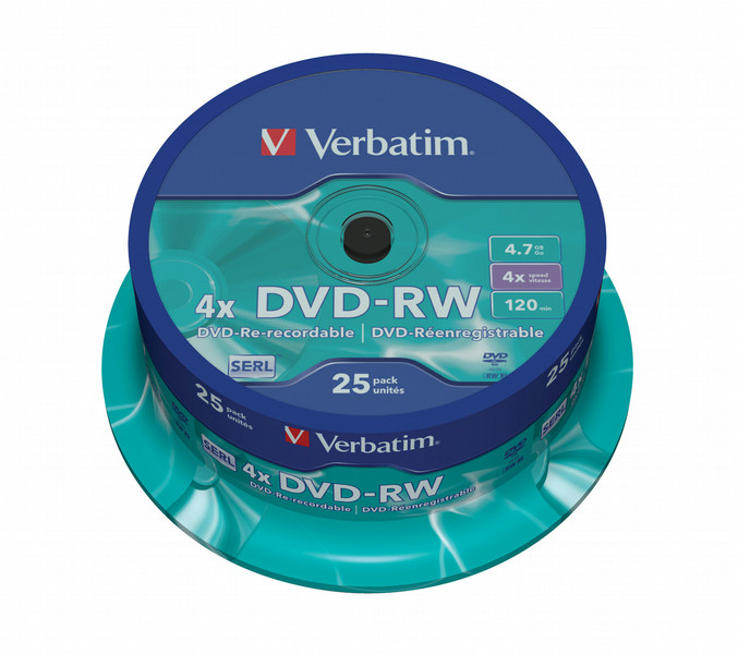 Verbatim DVD-RW Matt Silver 4.7GB DVD-RW 25pc(s)