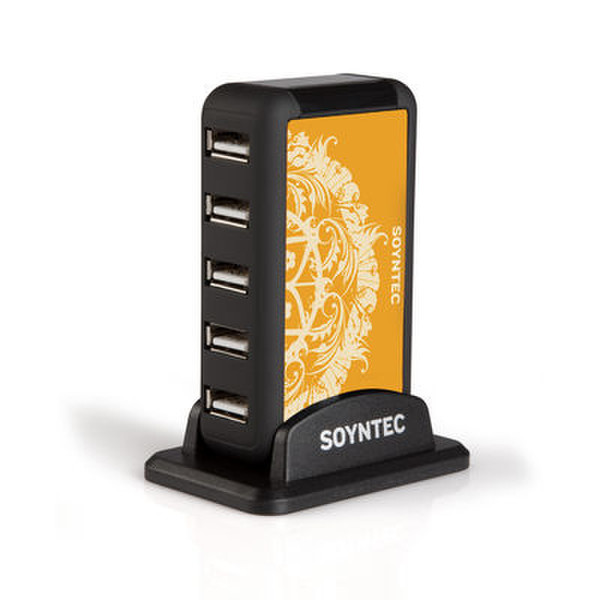 Soyntec 77361 480Мбит/с Черный, Оранжевый хаб-разветвитель
