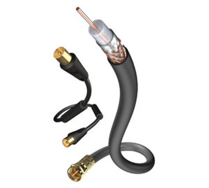 Inakustik 00326103 3m F-Plug 0.9 mm Black coaxial cable