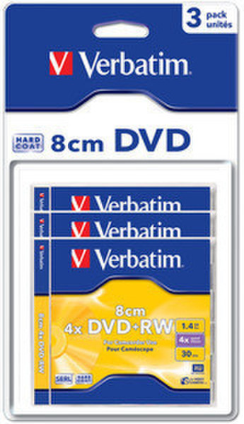 Verbatim DVD+RW 8cm Matt Silver 1.4GB DVD+RW 3pc(s)