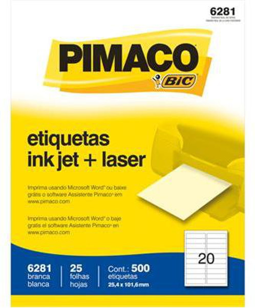 BIC 6281 White printer label