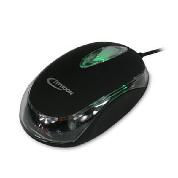 Typhoon Illuminated NoteBook Mouse USB Оптический 800dpi Черный компьютерная мышь
