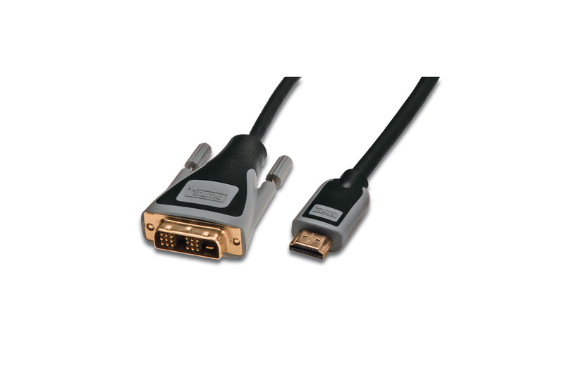 Digitus DK-108002 2m HDMI DVI-D Schwarz, Grau Videokabel-Adapter