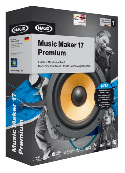 Magix Music Maker 17 Premium, Box, Win, DE