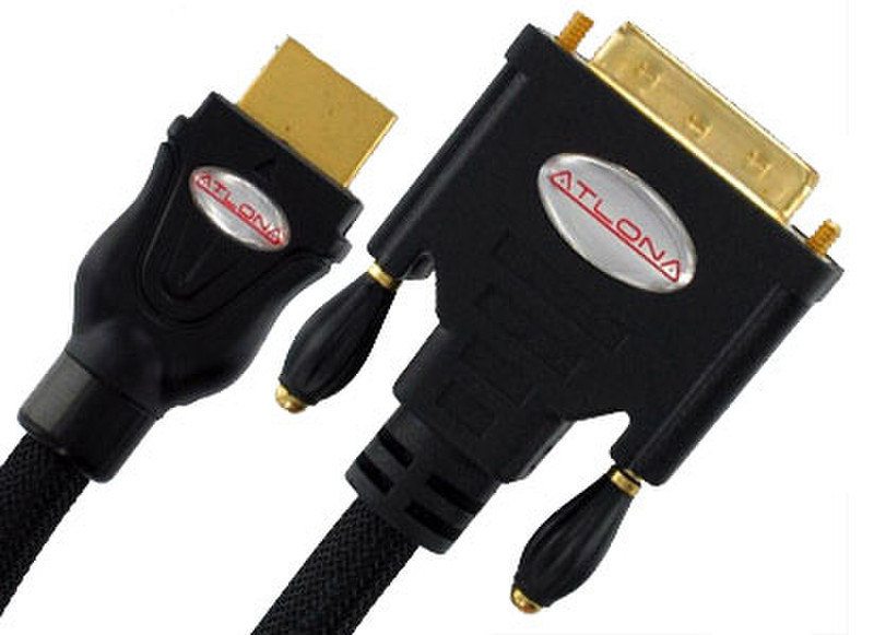 Atlona AT14020-1 1м DVI-D HDMI Черный адаптер для видео кабеля