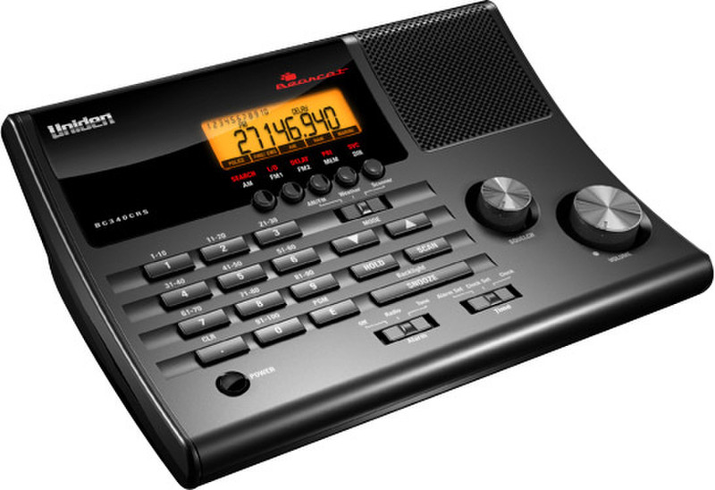 Uniden BC340CRS Часы Цифровой Черный радиоприемник