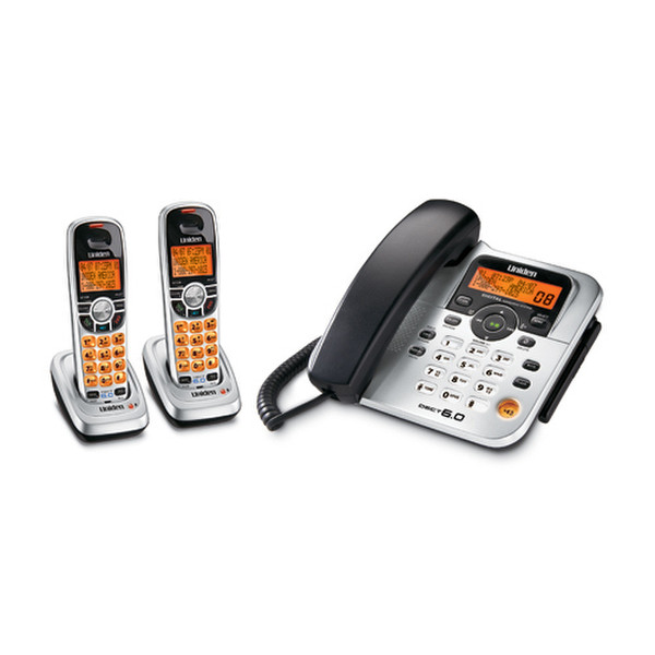 Uniden DECT1588-2 DECT Идентификация абонента (Caller ID) Черный, Cеребряный телефон