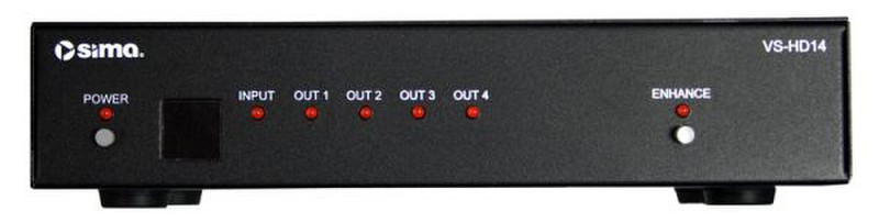Sima 1 x 4 HDMI Distribution Amplifier Schwarz