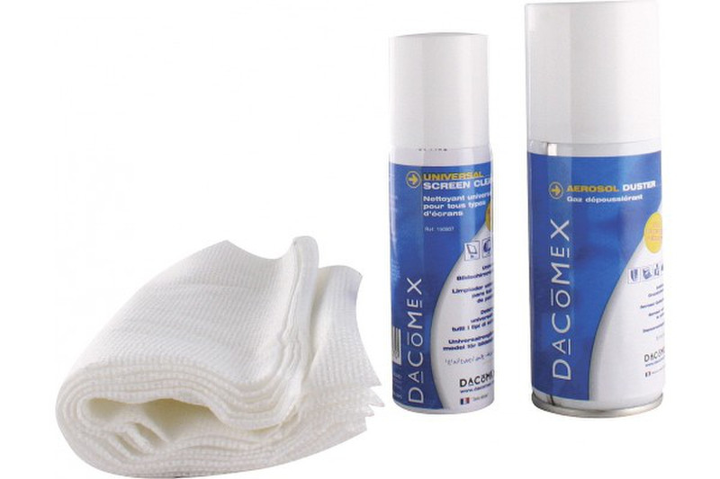 Dacomex Cleaning Kit f/ Laptops LCD / TFT / Plasma Equipment cleansing wet/dry cloths & liquid