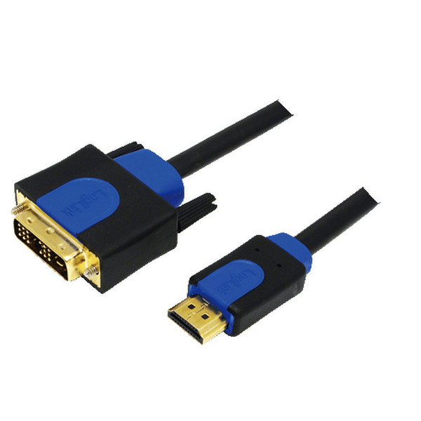 LogiLink CHB3102 2м HDMI DVI-D Черный, Синий адаптер для видео кабеля