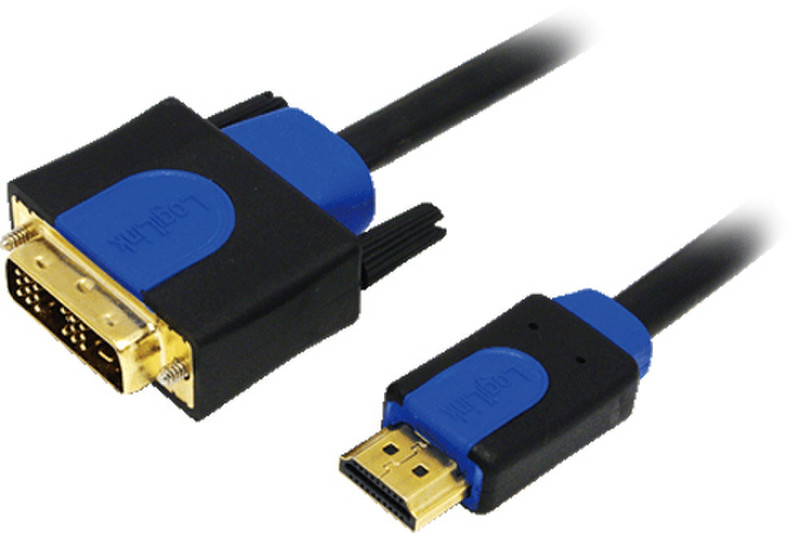 LogiLink CHB3103 3м HDMI DVI-D Черный, Синий адаптер для видео кабеля
