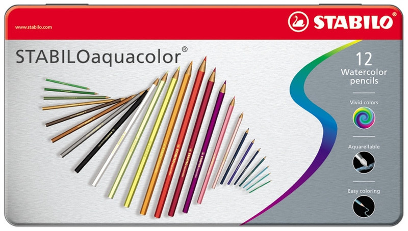 Stabilo Aquacolor 12шт цветной карандаш