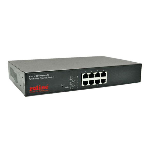 ROLINE PoE Fast Ethernet Switch, 130 W, 8 Ports aaa