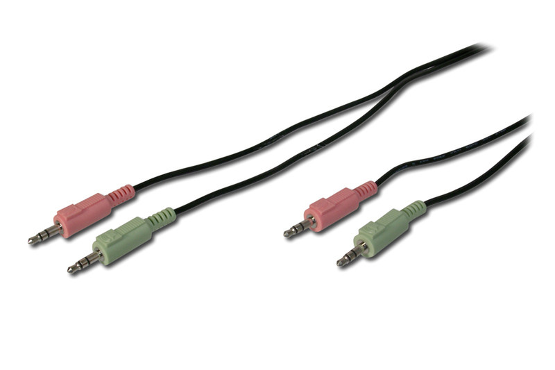 Digitus Audio Connection Cable for KVM-Switches 1.8м 2 x 3,5 мм 2 x 3,5 мм Черный аудио кабель