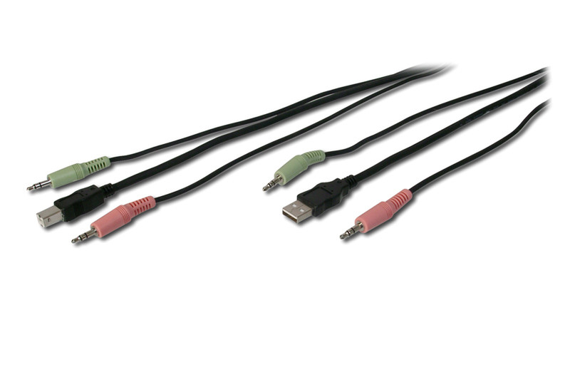 Digitus Audio + USB Cable set for KVM-Switches 1.8m 2 x 3.5mm 2 x 3.5mm Black audio cable